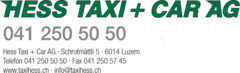 Logo Hess Taxi + Car AG
