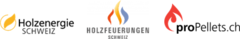 Logo Verbände Holzenergie Schweiz (HES), Holzfeuerungen Schweiz (HFS) und proPellets.ch